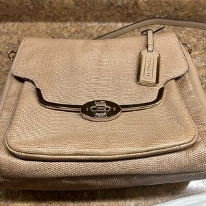 Coach Purse Buff  26324 MADISON  SADIE Flap Satchel  GLITTER Lizard NEW